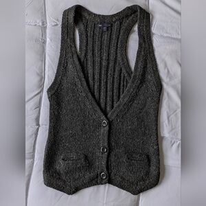 Gap Women Charcoal Gray Sleeveless Sweater Vest